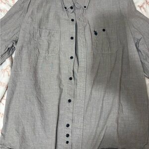 U.S. Polo Assn. Gray Casual Button-Down Shirt Size large dress shirt
